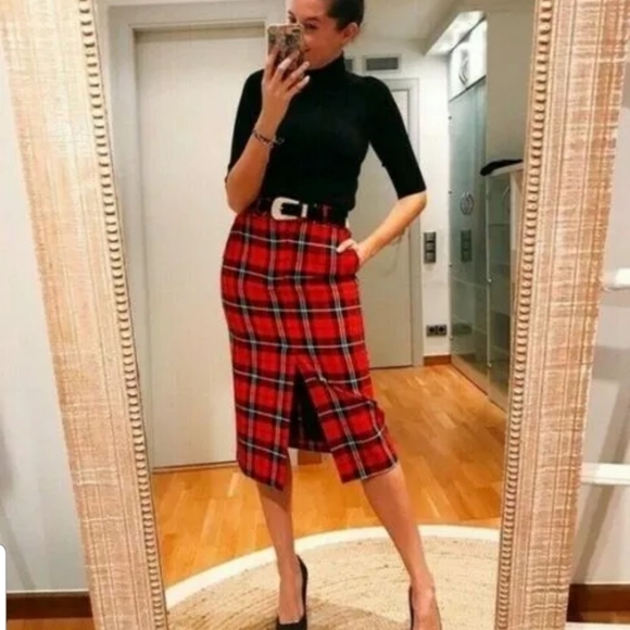 Zara check pencil skirt Clearance